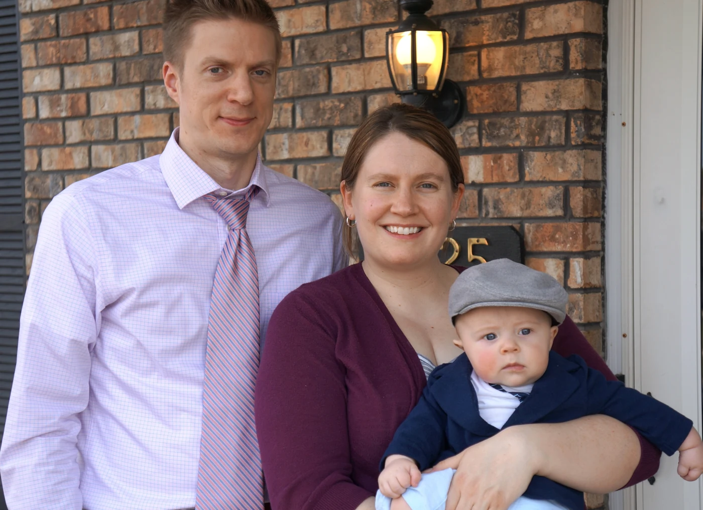 The family behind Pump Log: its creators with their baby